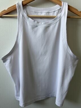 Nike white ribbed tank top women's size L